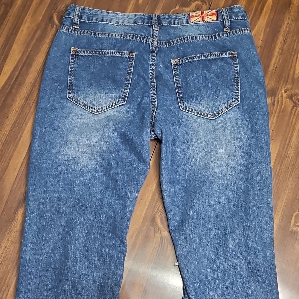Machine Blue Relaxed Fit Distressed Jeans - Picture 6 of 15